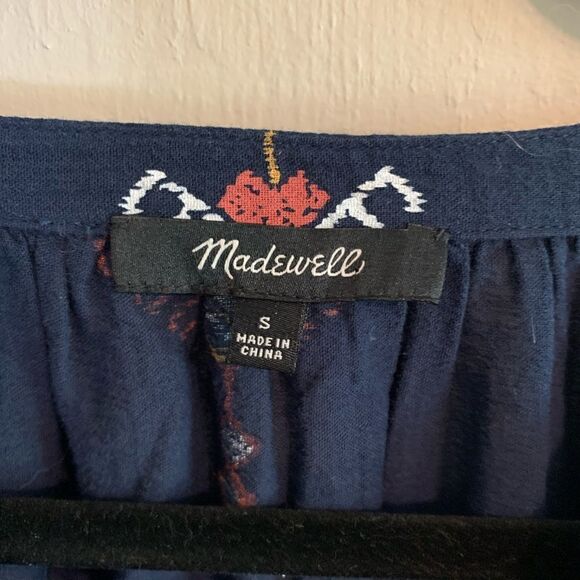Madewell Navy Boho Top size S - Picture 4 of 9